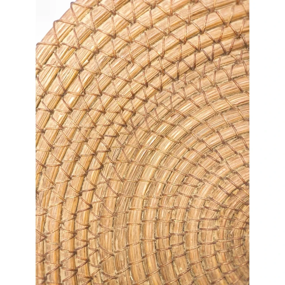 Coiled Handmade Woven Bowl Basket Plate Table Or‎ Wall Decor Pine Needle Straw
